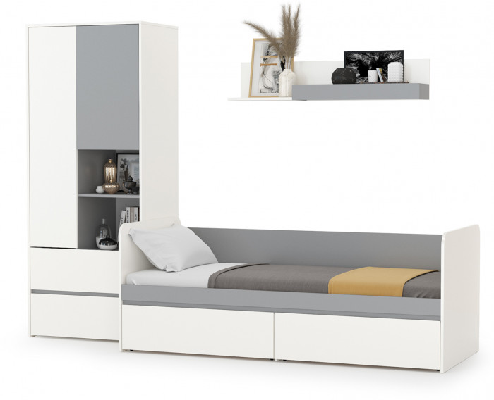 Торонто Компоновка № 20, белый шагрень/стальной серый