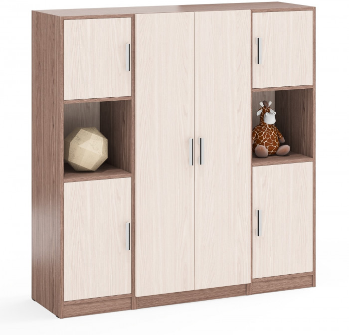 Шкаф С-МД-СК9Ш+Пенал С-МД-СК9П+Пенал С-МД-СК9П, ясень шимо светлый/ясень шимо тёмный