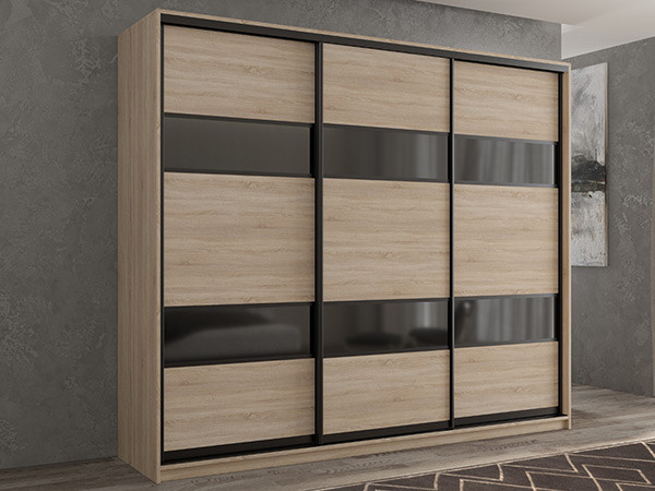 Шкаф-купе Кааппи 7 Сонома Светлый 240х60х230 см