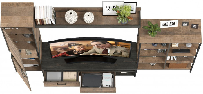 Трувор Гостиная 015, дуб гранж песочный/интра