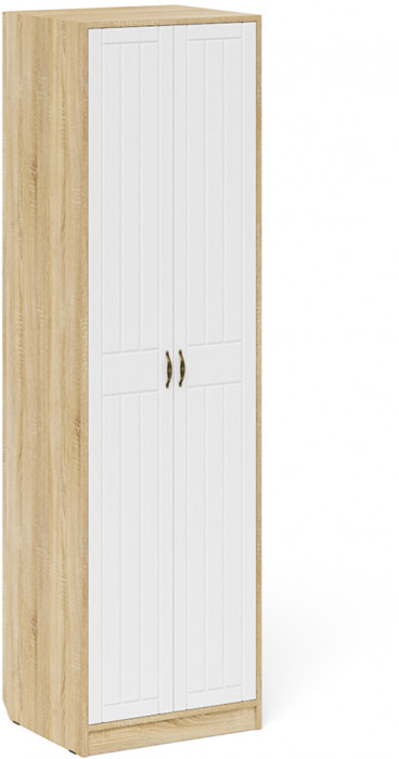 Прихожая П-6 Компоновка № 25, цвет дуб сонома/фасады МДФ белое дерево фрезеровка прованс, ШхГхВ 150х50х210 см., универсальная сборка