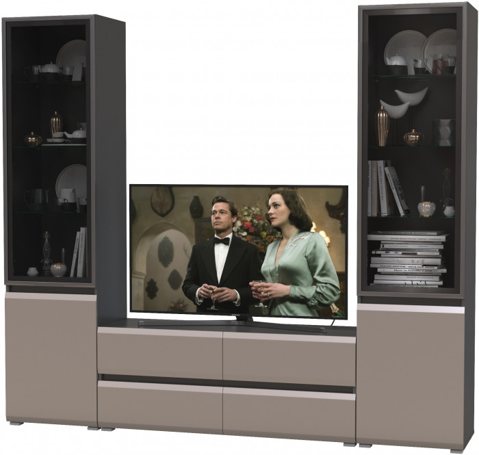 Сидней Комплектация № 011, корпус: антрацит/фасады: МДФ веллюто капучино