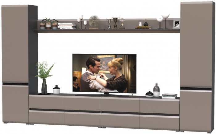 Сидней Комплектация № 101, корпус: антрацит/фасады: МДФ веллюто капучино