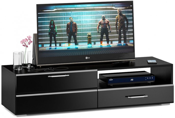 Спальня Стандарт 4-0900, венге/фасады ТВ тумбы МДФ чёрный глянец