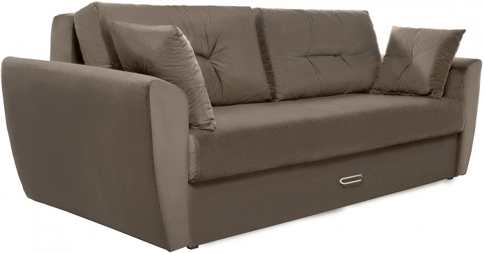 Диван еврокнижка Амстердам 160 ЛЮКС 06 ВЕЛЮР КОРИЧНЕВЫЙ