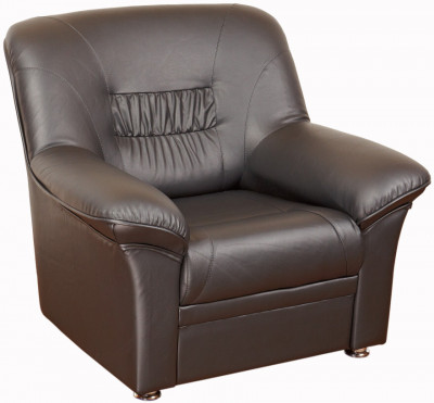 Кожаное кресло &quot;Карелия&quot; цвет коричневый, для офиса, дома, в гостиную, на кухню
