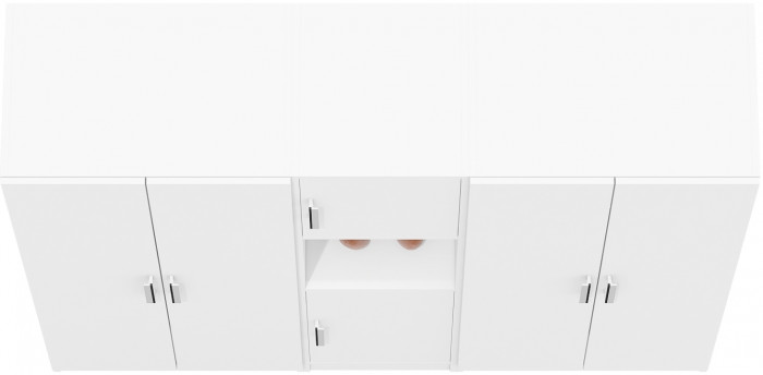 Шкаф С-МД-СК9Ш+Пенал С-МД-СК9П+Шкаф С-МД-СК9Ш, белый шагрень