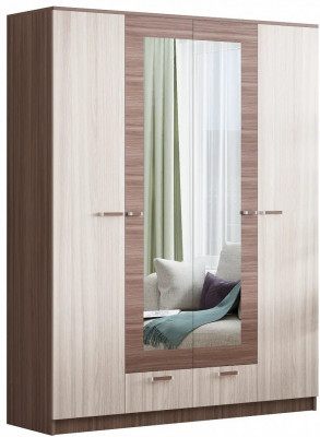 Адель Шкаф 1,6 + полки (Ясень шимо темный / светлый)