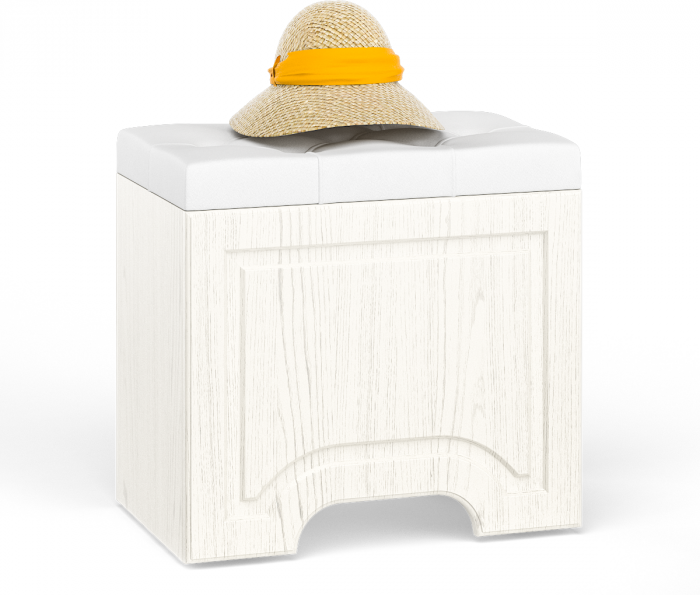 Ливерпуль Пуф 14.02, ясень ваниль/белый/эко-кожа гранд белый