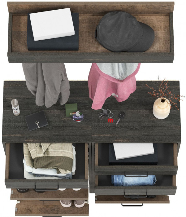 Трувор Прихожая 152, цвет дуб гранж песочный/интра, ШхГхВ 100х37х195 см.