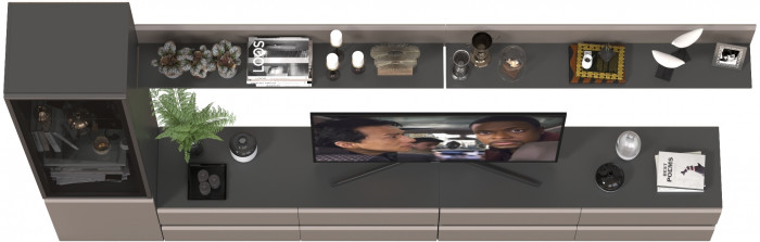 Сидней Комплектация № 102, корпус: антрацит/фасады: МДФ веллюто капучино