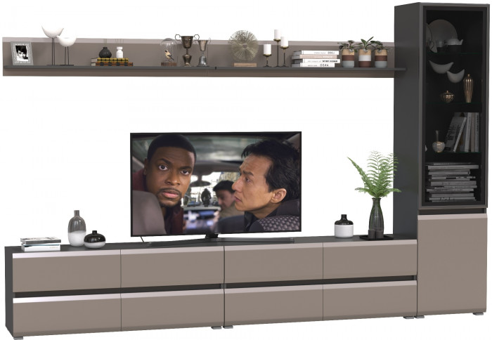 Сидней Комплектация № 102, корпус: антрацит/фасады: МДФ веллюто капучино