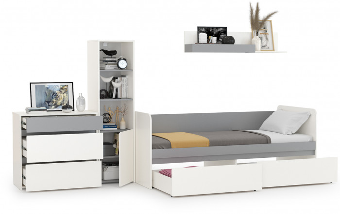 Торонто Компоновка № 22, белый шагрень/стальной серый