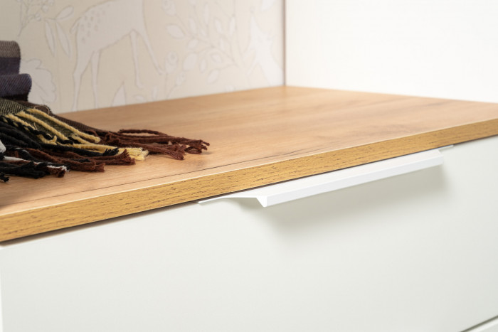 Октава Прихожая 21, белый шагрень/дуб крафт золотой/фасады МДФ белый шагрень