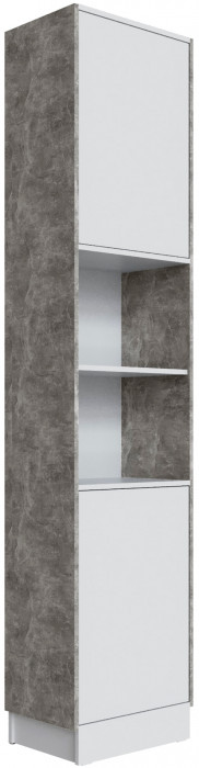 Шкаф Мадрид торцевой (0,35), Белый/Ателье светлое