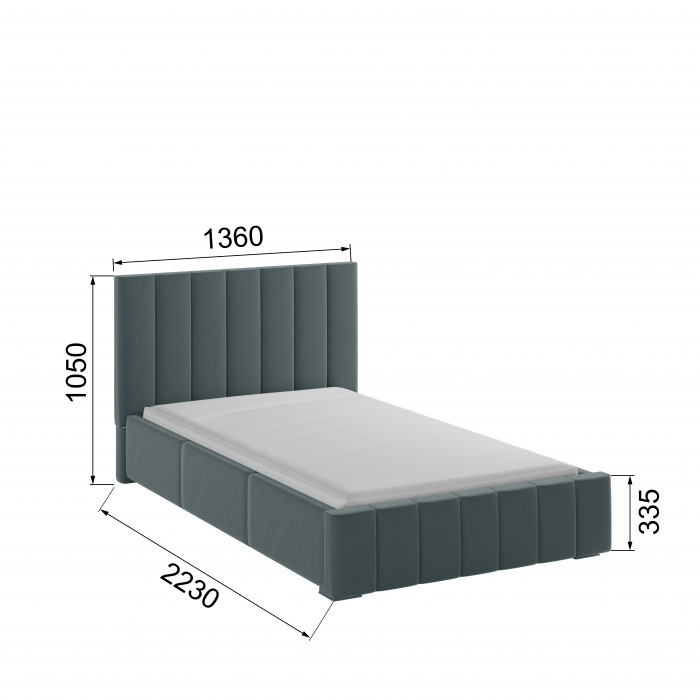 Нега Кровать интерьерная 120 серый, ПМ