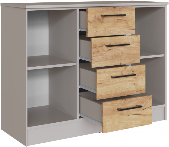 Комод Вегас, Кашемир/Дуб крафт золотой