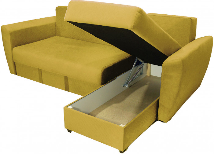 Диван УГЛОВОЙ Амстердам велюр желтый 160