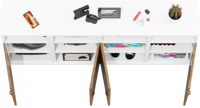 Лидер-8 Тумба МД 3.19 4 шт., белый шагрень/крафт золото