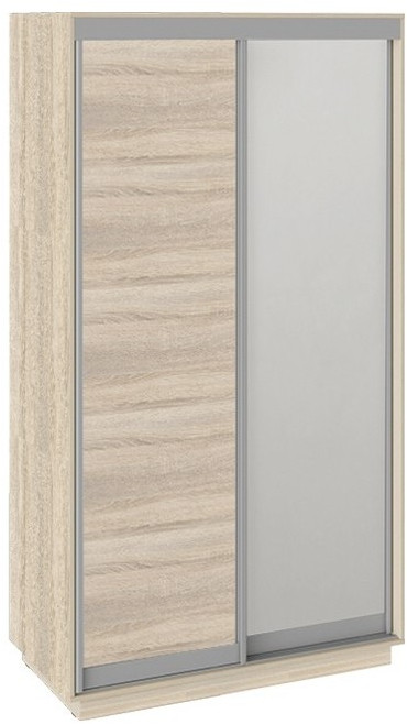 Румер СШК 1.120.60-11.13 Шкаф-купе 2-х дверный (1200x600x2200) (Дуб Сонома, Белый снег/Зеркало)