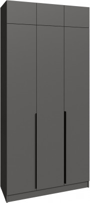 Шкаф 1,2 с антресолью Мадрид, Графит серый