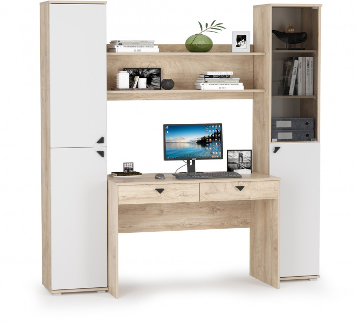 Бостон № 41, дуб эндгрейн элегантный/фасады МДФ милк рикамо софт