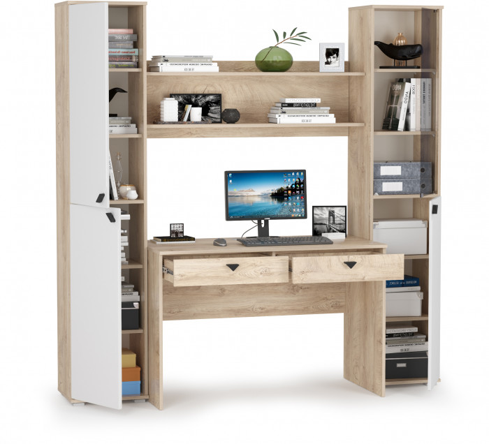 Бостон № 41, дуб эндгрейн элегантный/фасады МДФ милк рикамо софт