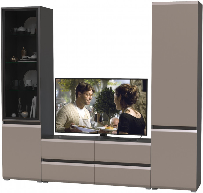 Сидней Комплектация № 013, корпус: антрацит/фасады: МДФ веллюто капучино