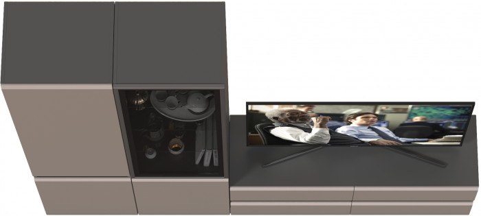 Сидней Комплектация № 013, корпус: антрацит/фасады: МДФ веллюто капучино