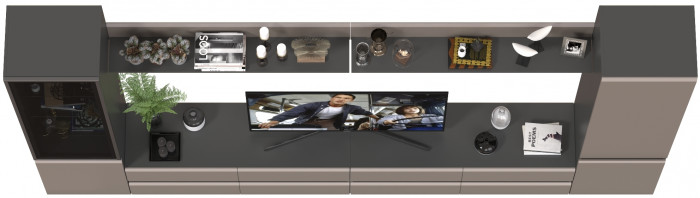 Сидней Комплектация № 104, корпус: антрацит/фасады: МДФ веллюто капучино