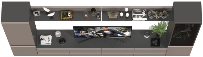 Сидней Комплектация № 104, корпус: антрацит/фасады: МДФ веллюто капучино