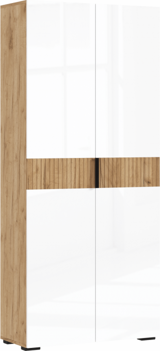 Роджина Шкаф двухстворчатый (800) (Графит, Крафт золотой)