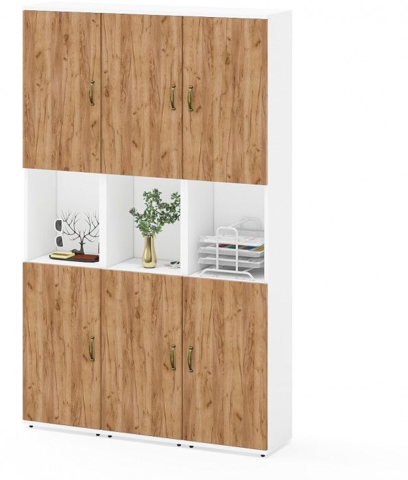 Лидер-8 Пенал 3 шт., белый шагрень/крафт золото