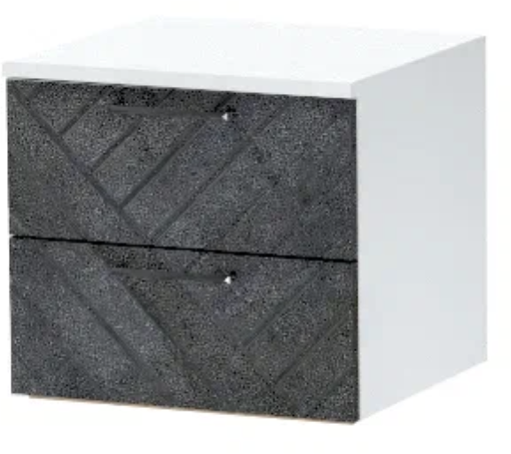 Тумба-6 прикроватная подвесная "Иннэс-7", Белый/Бетон графит