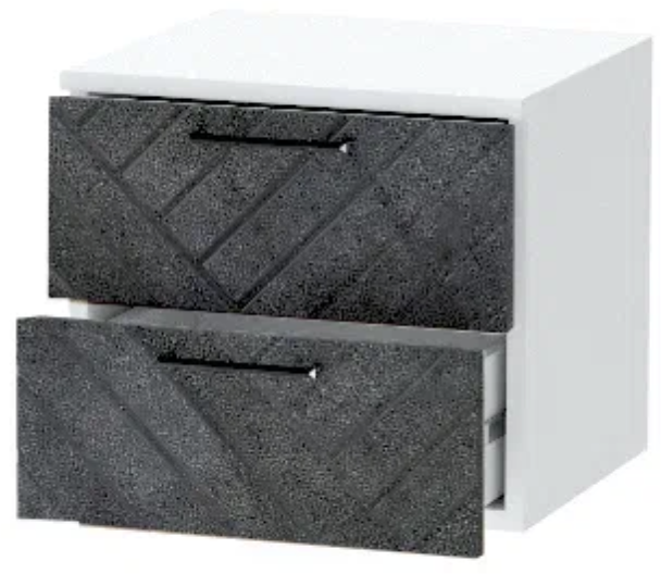 Тумба-6 прикроватная подвесная "Иннэс-7", Белый/Бетон графит