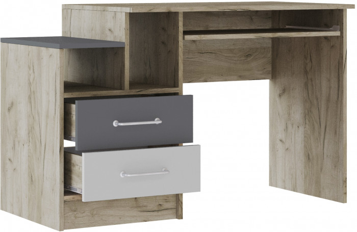 Стол письменный Колибри-Лофт, Дуб крафт серый/Графит серый