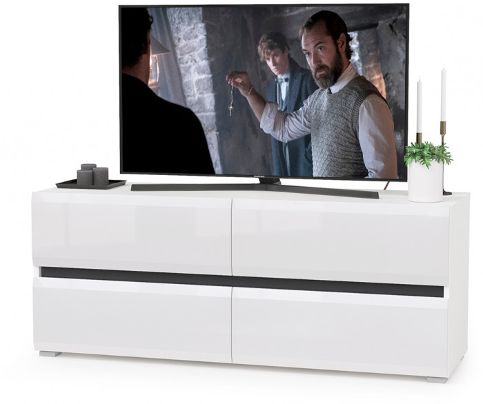 Сидней Комплектация № 014, корпус: белый/чёрный/фасады: МДФ белый глянец