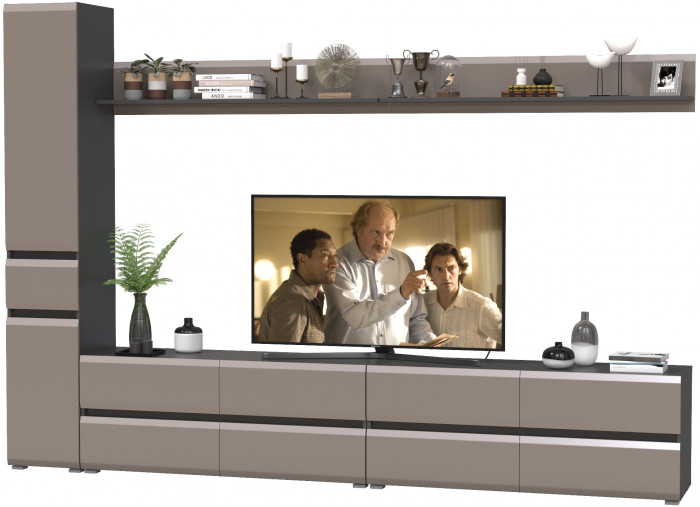 Сидней Комплектация № 105, корпус: антрацит/фасады: МДФ веллюто капучино