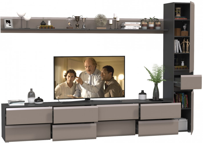 Сидней Комплектация № 105, корпус: антрацит/фасады: МДФ веллюто капучино