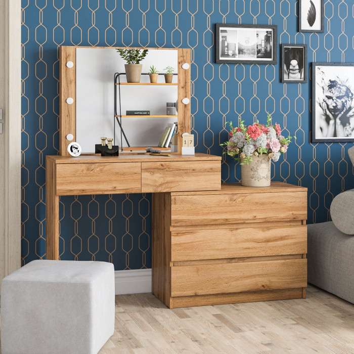 Стол косметический с подсветкой 110, дуб вотан