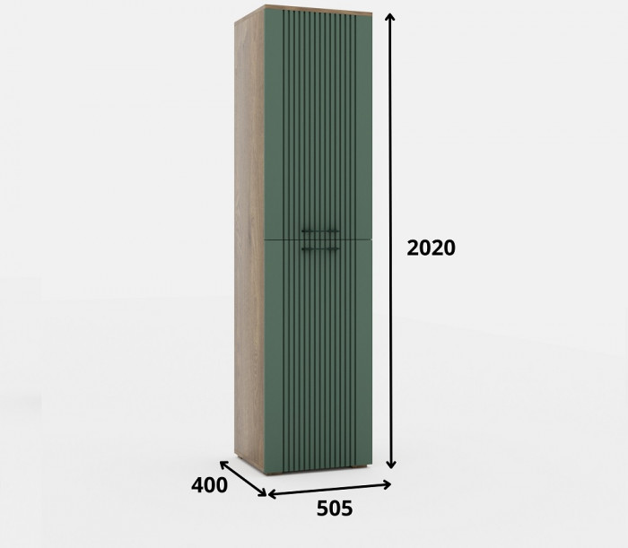 Модульная гостиная "Монреаль" - Дуб канзас/Зеленый матовый