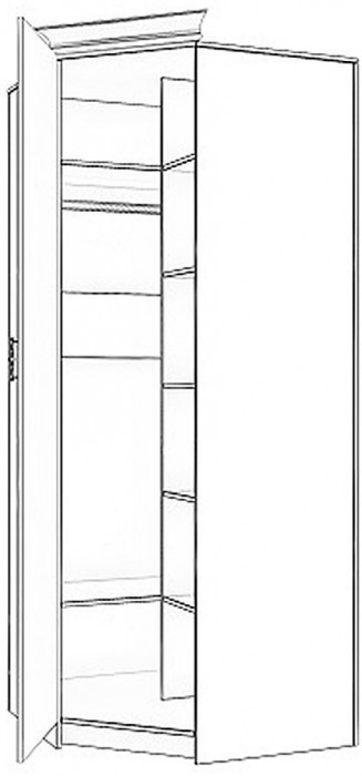 Бэль Шкаф угловой + Карнизы 440/524 Слоновая кость