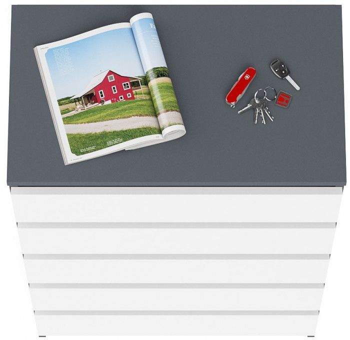 Мори Комод МК700.5, цвет графит/белый, ШхГхВ 70,4х41х114 см.