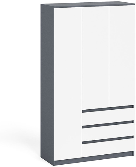 Мори Шкаф МШ1200.1, цвет графит/белый, ШхГхВ 120,4х50,4х209,6 см., НЕ универсальная сборка