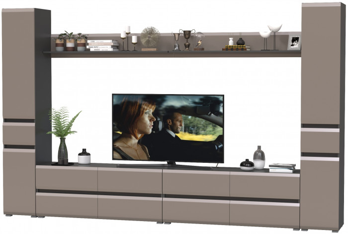 Сидней Комплектация № 106, корпус: антрацит/фасады: МДФ веллюто капучино