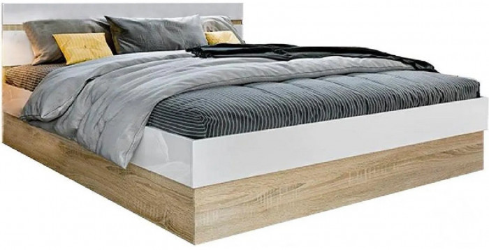 Ким Кровать 160 (Венге / Белый глянец)