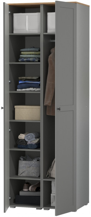 Остин 13.225 Шкаф-пенал 2 шт., цвет серый графит/дуб крафт золотой, ШхГхВ 80х54,3х229,6 см., универсальная сборка