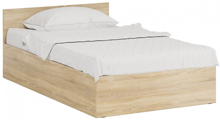 Спальня Стандарт 4-1200, дуб сонома/фасады ТВ тумбы МДФ белый глянец