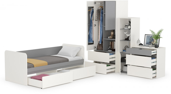 Торонто Компоновка № 26, белый шагрень/стальной серый