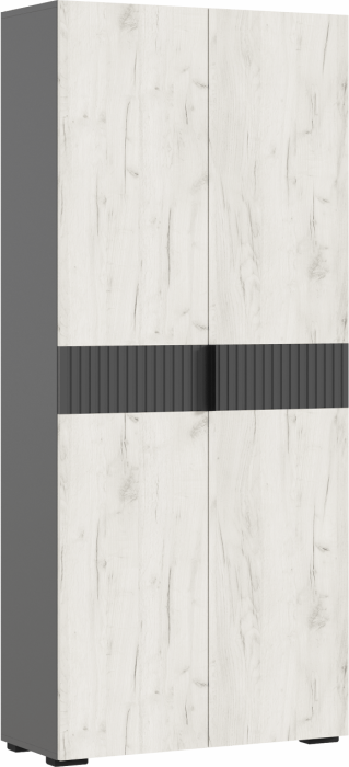 Роджина Шкаф двухстворчатый (800) (Белый глянец, Дуб Крафт Золотой)